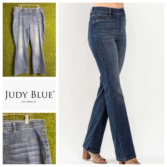 Judy Blue Slim Bootcut Stretch Denim Mid Rise Cotton Blend Jeans Size 20W - Picture 1 of 9